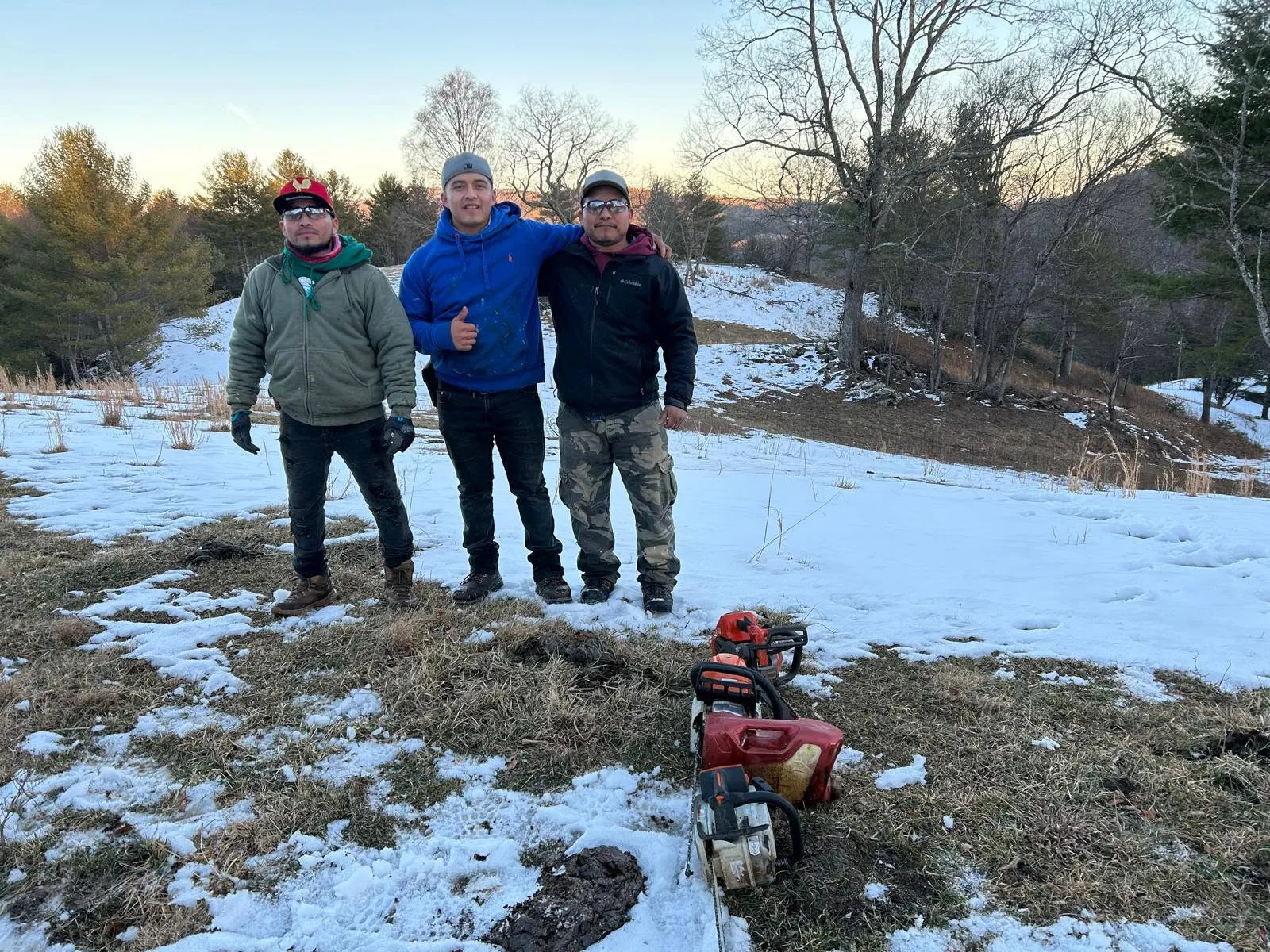 The River Birch Tree Service crew on a job site in the High Country near Deep Gap, NC