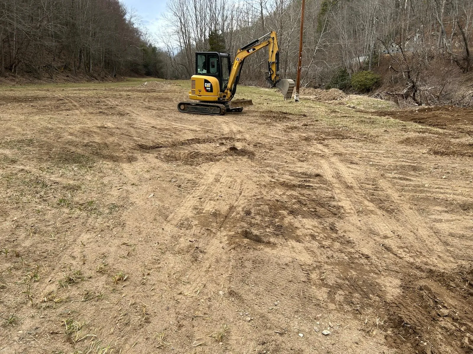A cleared and graded mountain lot ready to build in Watauga County, NC
